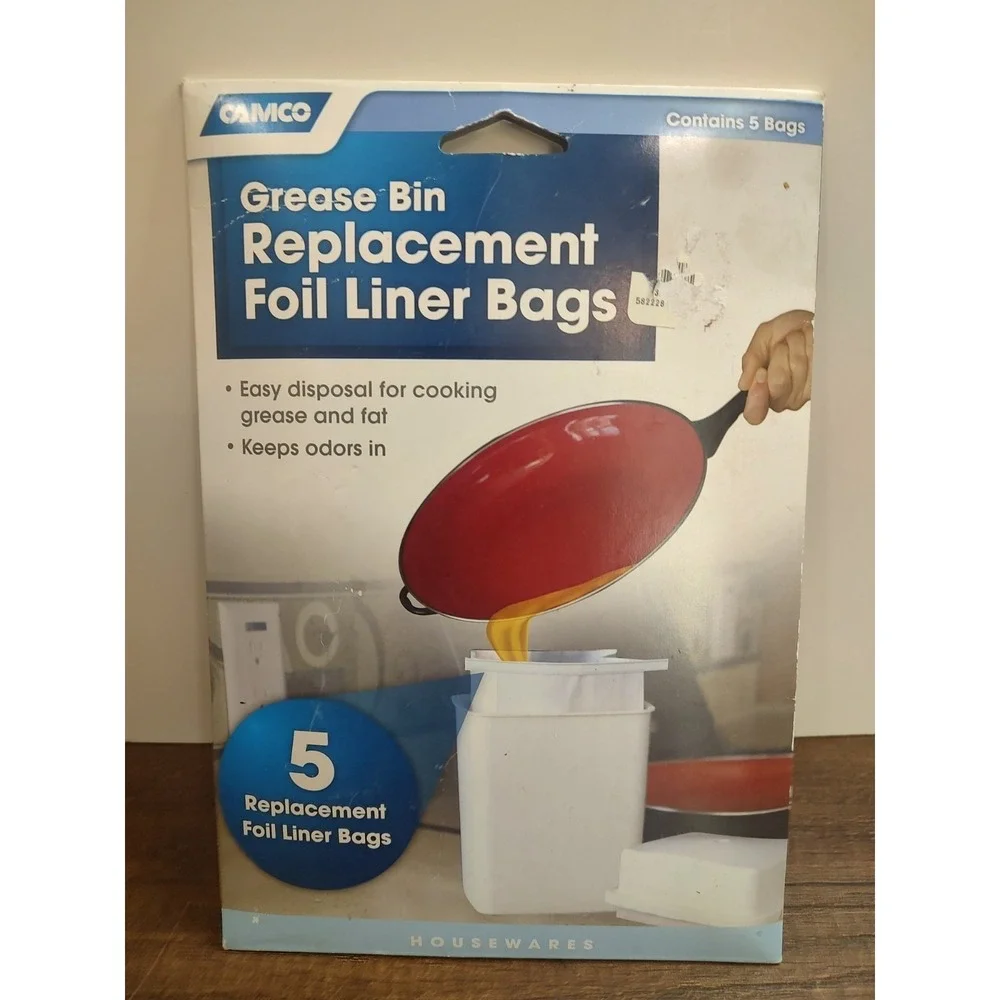 Camco Grease Bin Foil Lined Grease Disposal Bags - 5 Pack